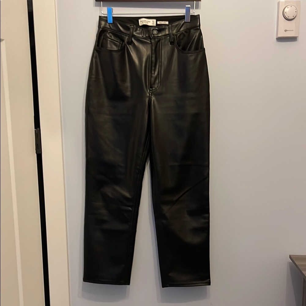 Abercrombie & Fitch Black Faux Leather Pants